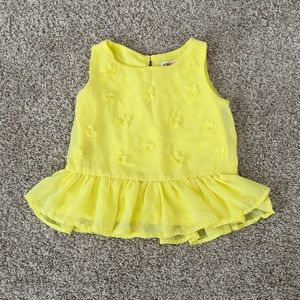 H&M baby girls toddler girls yellow flower ruffle top size 1 1/2-2 years